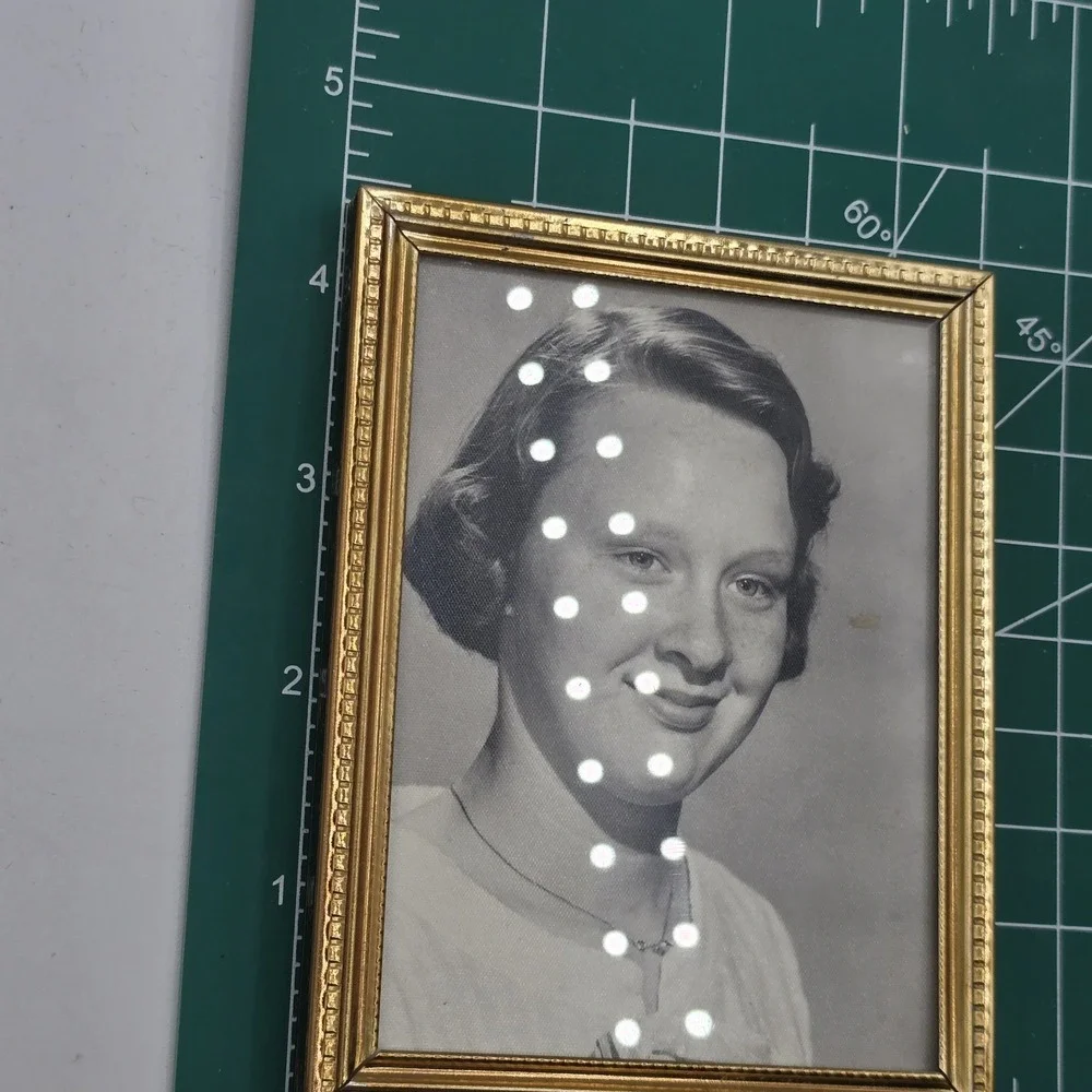 MCM Brass/Gold Tone Metal Picture Frames With Photo‎ Of Teen Girl 70s